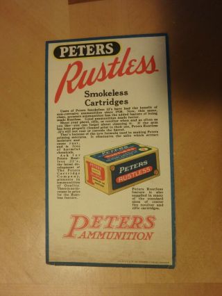 Vintage 1920 - 30 ' s Peters Cartridge Co Ammunition Advertising Broacher 2