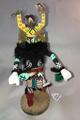 Hopi Kachina Doll - Butterfly Kachina Signed By Artist 10”tall - Very Detailed