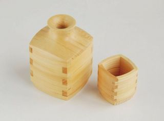 Guinomi Tokkuri Hinoki Japanese wooden cypress Hinoki Sake cup &bottle set of 3 3