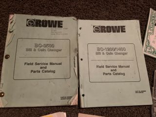 Rowe BC - 3500 & BC - 1200/1400 Bill & Coin Changer Manuals,  Parts Catalogs & Decals 2