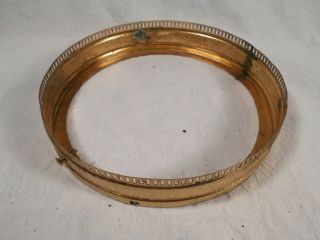 Antique Brass 7&5/8 " Victorian Hanging Kerosene Oil Hall Lamp Shade Crown Ring