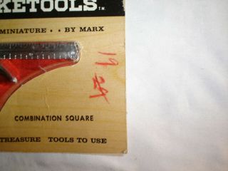 MARX Pocketools Combination Square Pocket Tools Vintage Miniature Toy Tool 2