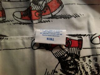 VINTAGE B KLIBAN SNEAKER CAT BED SHEETS TWIN FLAT AND FITTED BURLINGTON PERCALE. 2