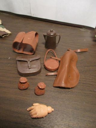 Vintage Johnny West Toy - Accessories - Vest - Canteen - Gold - Coffee Pot Marx