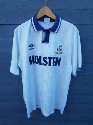 Tottenham Hotspur 1991 - 93 Home Shirt Umbro Vintage 90s Fa Cup Winners M/l Spurs
