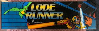 Irem Lode Runner Arcade Marquee 23 3/4 " X7 " Plexiglass 1984
