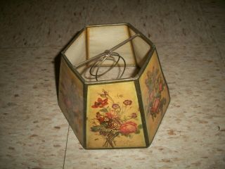 ESTATE FIND J L Prevost Botanical Flowers Floral Hexagon Lamp Shade 3