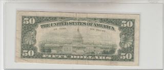 1985 (G) $50 Fifty Dollar Bill Federal Reserve Note Chicago Vintage Currency 2