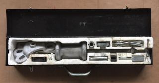 Vintage Auto Body Slide Hammer Puller Set W/black Metal Storage Box