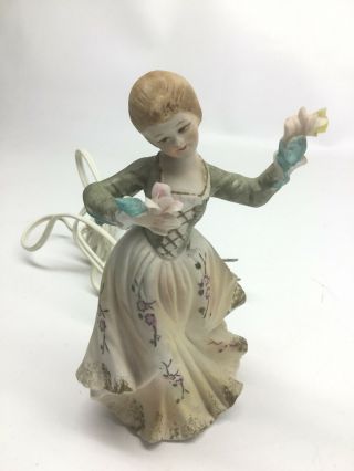 Vintage Lenwile China Ardalt Japan? Girl Figurine Night Light
