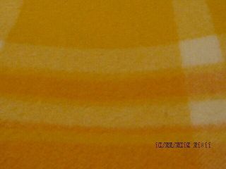 Vintage Yellow And Orange Plaid Wool Blanket 84x74