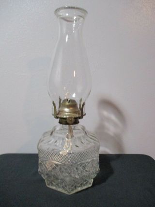 Vintage Anchor Hocking Wexford Pattern Oil Lamp 15 " Tall