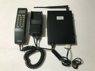Vintage Uniden Cp1500a Brick Mobile Car Cell Phone W/ Battery & Zip Up Case