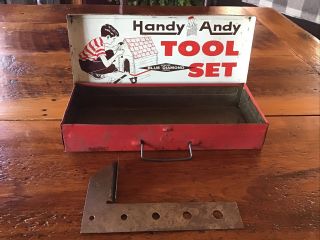 Vintage Handy Andy Tool Box With Square 620 - Blue Diamond Tools - - Skil Craft 60’s