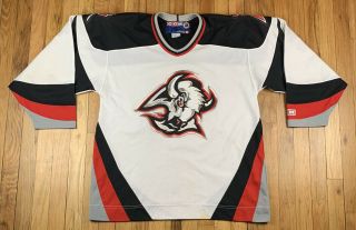 Vintage 90s Buffalo Sabres Ccm Nhl Hockey Jersey Blank Made In Canada Size Large