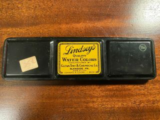 Lindsey’s Tin Litho Watercolor Paint Box 1950’s - 60’s Great Shape.
