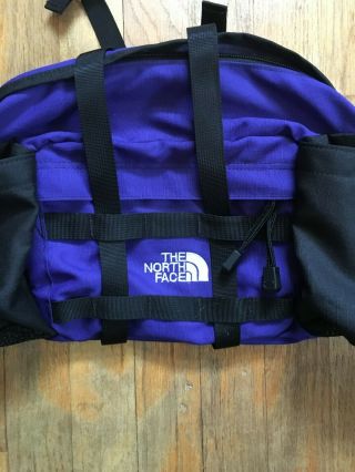 The North Face Lumbar Pack Vintage Blue Waist Bag 2 bottle 90s Hiking Fanny pack 2