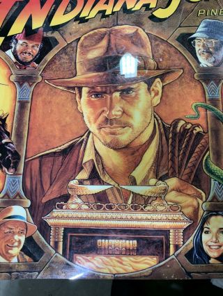 Vtg 1993 Williams Indiana Jones Pinball Machine Translite (26 3/8” X 18 1/2”) 2