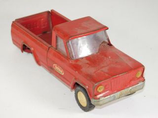 Vintage 1960s Tonka Jeep Pickup Truck Red Metal Pressed Steel Retro Kids Toy Car