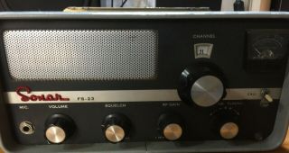Vintage Sonar Fs - 23 Tube Cb Radio No Cabinet Seems To Have All Parts.