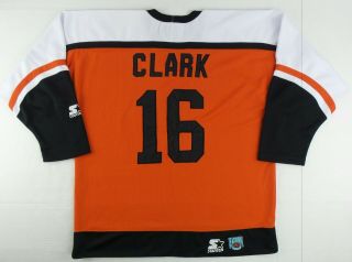 Vintage Starter NHL Philadelphia Flyers Bobby Clark Hockey Jersey Size Mens L 2