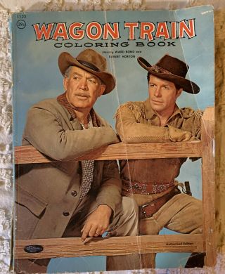Vintage Wagon Train Tv Show Coloring Book 1959 Whitman Ward Bond Robert Horton