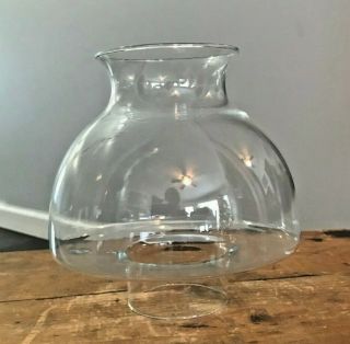 Vtg Clear Glass Hurricane Oil Lamp Lantern Shade Globe Chimney Mushroom Shaped
