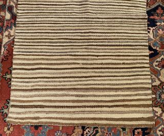 Mexican Handwoven Striped Wool Sarape Rug 1940’s 2