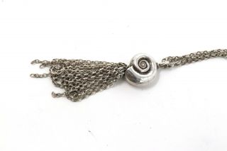 A Heavy Vintage Sterling Silver 925 Snail Shell Pendant Necklace 49g 24945 3