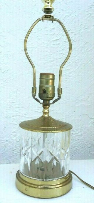 Vintage Waterford Cut Crystal Table Lamp Boudoir Light Signed 17 "