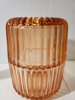 Vtg Pink Depression Glass Fairy Lamp/candle Holder