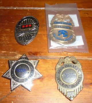 Vintage Obsolete Security Badges Alliedbarton Pinkerton Captain