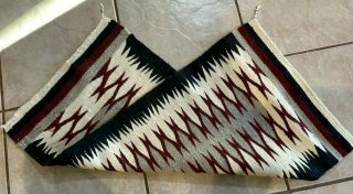 Vintage Navajo Wool Hand Woven Saddle Blanket,  Rug Native American 38 " X 18 1/2 