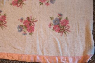 Vintage Blanket Pink Colored Satin Edge trim 70 