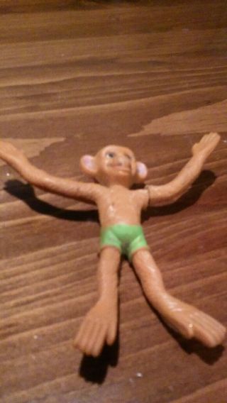 Vintage Bendable Rubber Chimp Monkey Hong Kong 1970s Toy