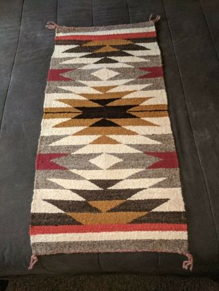 Vintage Navajo Indian Traditional Designs Woven Rug Bold Colors