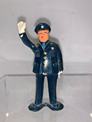 Manoil Barclay Cast Metal Train Police Man Traffic Cop W Glove Lead Toy Figure