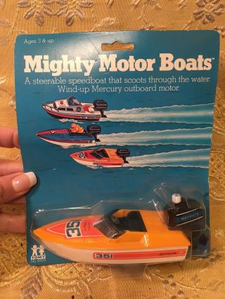 1980 Vintage Tomy Mighty Motor Boats Collectible Toy Wind Up Ski 2