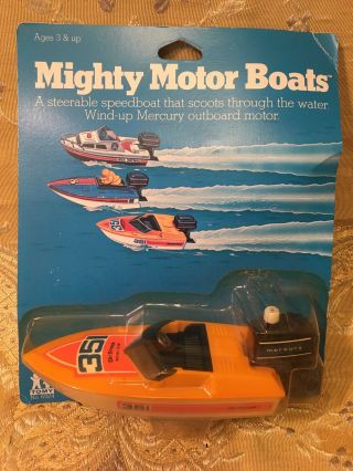 1980 Vintage Tomy Mighty Motor Boats Collectible Toy Wind Up Ski 3