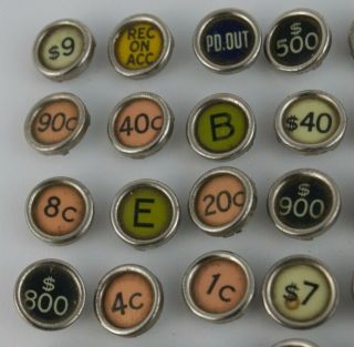 66 Vintage McCaskey CASH REGISTER Number Buttons Price Keys (Like Typewriter) 2