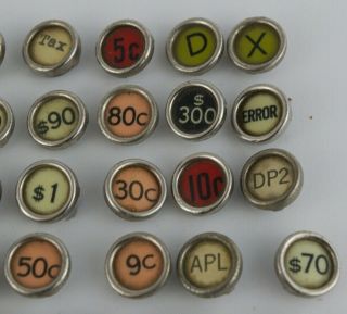 66 Vintage McCaskey CASH REGISTER Number Buttons Price Keys (Like Typewriter) 3