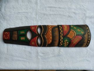 Wooden Mask African Decor Tribal Art Hanging Wall,  23 "