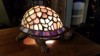 Turtle Tortoise Tiffany Style Stained Glass Lamp Night Light 9 "