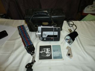 Vintage 8 Honeywell Elmo Dual Filmatic Zoom Lens Camera With Leather Case
