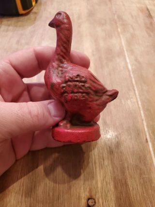 Vintage Red Goose Shoes Cast Iron Still Bank 4 3/8 " Tall Advertising