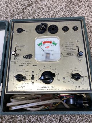 Vintage Seco Model 78 Tube Tester W/ Tube Index & Case