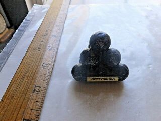 Gettysburg Souvenir Stack Of Metal Cannonballs.  Paperweight? 1950 