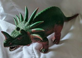 Vintage Dor Mei Styracosaurus Dinosaur Monster 13 1/2 " Long Hong Kong