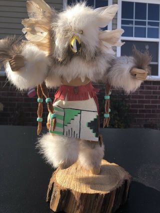 Native American Kachina Doll Owl Warrior,  Signed,  Dated & Numbered,  Hand - Carved
