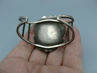 Old Pawn Fred Harvey Era Navajo Coin Silver Royston Turquoise Cuff Bracelet 35gm 3